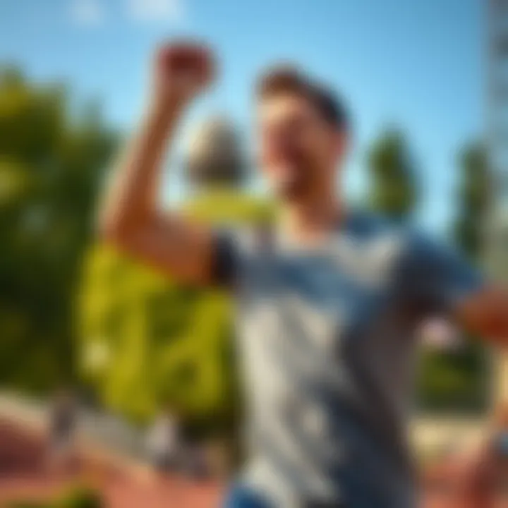 A 38-year-old man happily exercising outdoors, representing improved libido and health, with a focus on fitness and well-being.