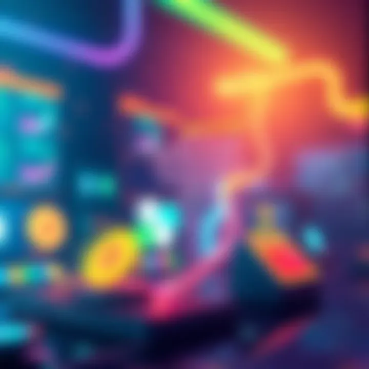 Illustration showing hashgraph technology connecting digital tokens and AI commerce applications