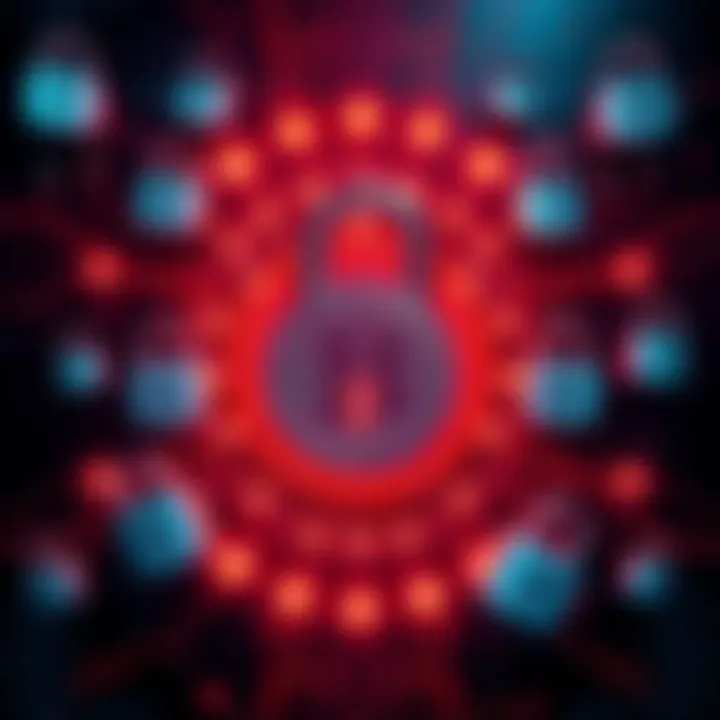 A visual representation of Hbar surrounded by digital locks and symbols of quantum computing, highlighting concerns about security.