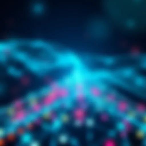 A visual representation of Hedera's blockchain technology with digital nodes connected, symbolizing its role in cryptocurrency.