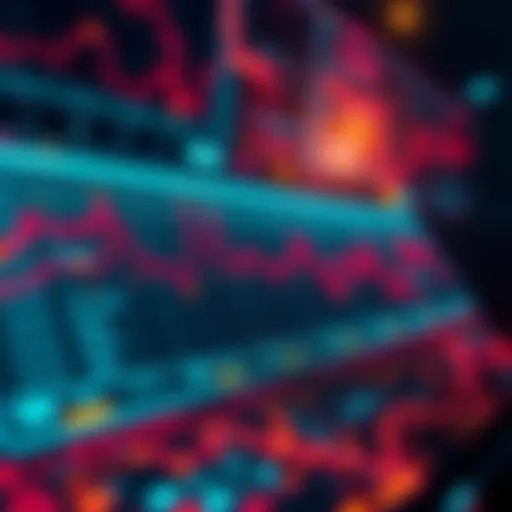 A graphic showing active blockchain blocks and their tracking features on Hedera Glance interface