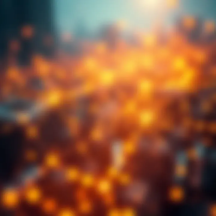 A visual representation of Hedera's trust layer in the digital economy, featuring interconnected network nodes subtly supporting various industries.