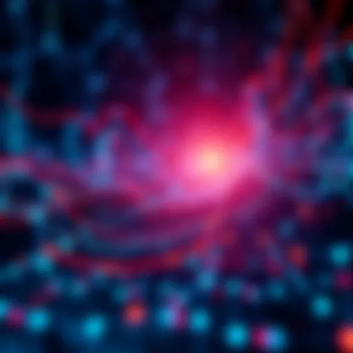 A visual representation of the Hedera network being upgraded in real-time, showing data streams and changing elements.