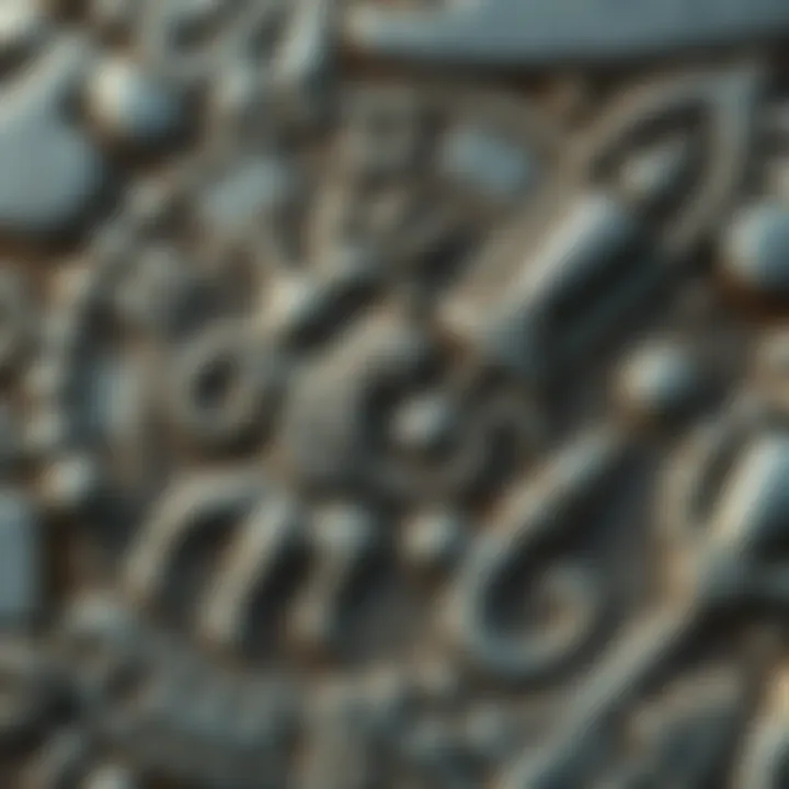 A close-up of a Heliokles-type tetradrachm showing intricate designs and symbols from the Greco-Baktrian kingdom.