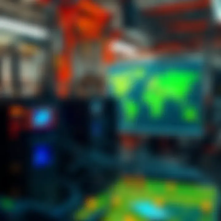 A setup of helium miners displaying connections and antennas, with a map showing locations of miners nearby.