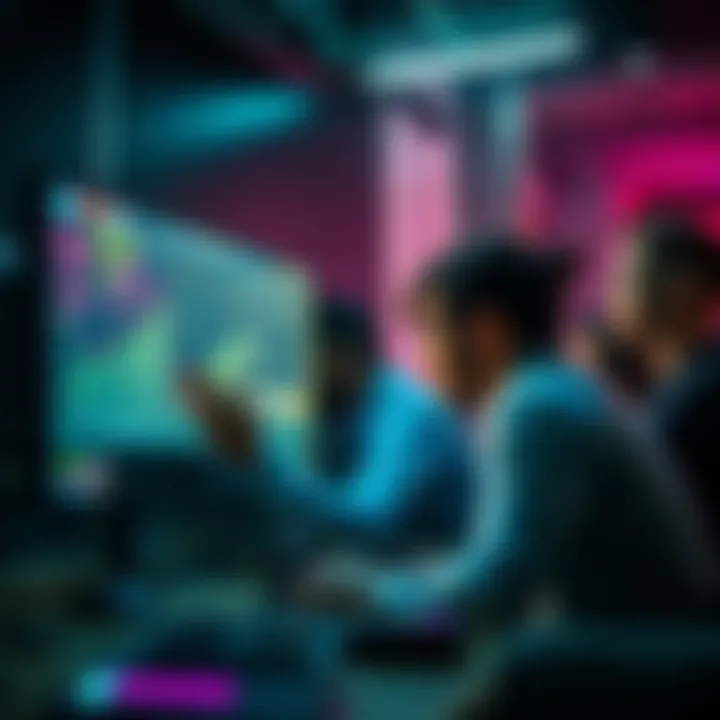 A frustrated group of people looking at a computer screen with Helium data transfer metrics showing no earnings