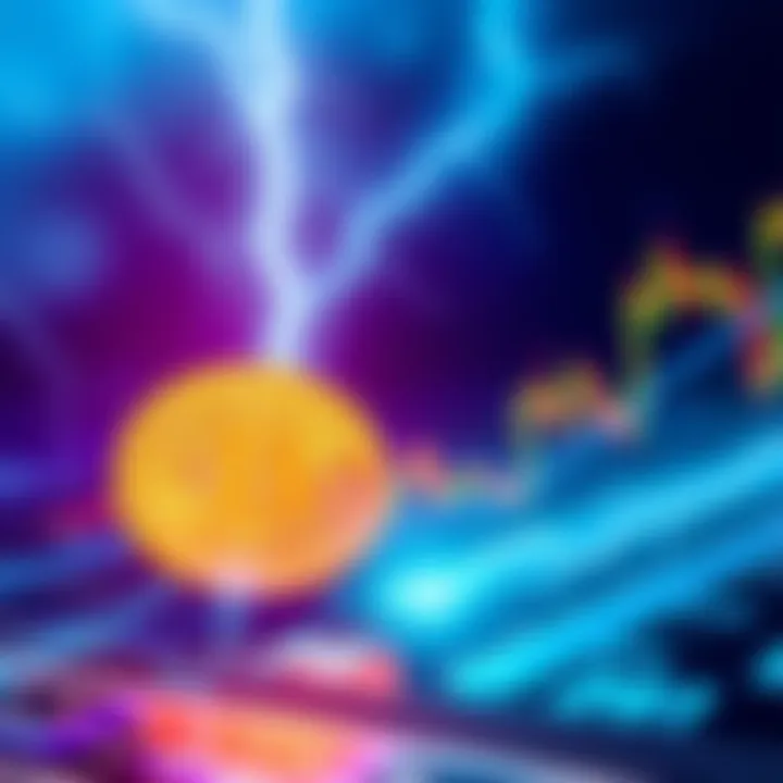 Graphic showing Bitcoin transactions with lightning bolts representing speed on Hodl Hodl's platform
