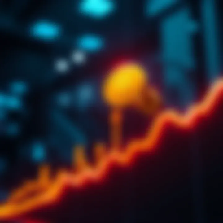 A graph showing the performance of Hoge cryptocurrency with upward movement, symbolizing progress towards a $1 value.