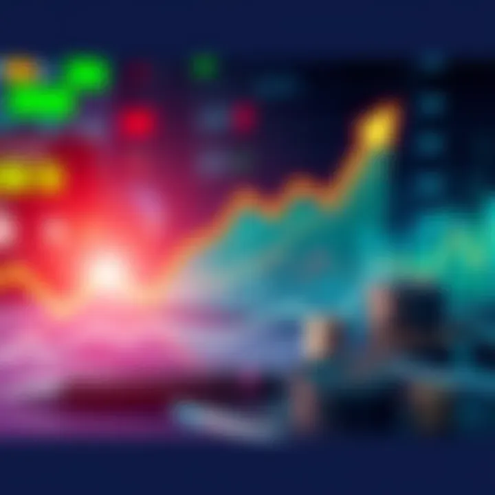 A graph showing market trends influenced by Hoge, with rising investment lines and financial symbols around.