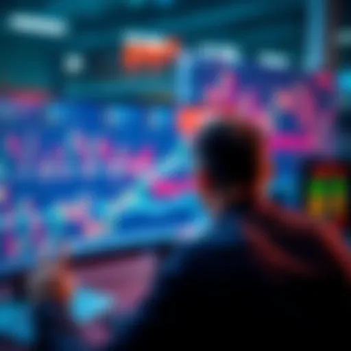 A person looking at fluctuating market graphs on a computer screen, reflecting the ups and downs of investments.