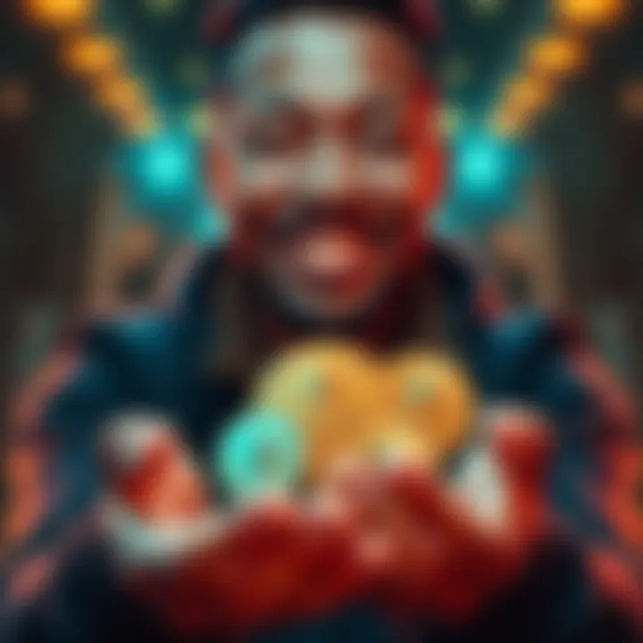 Person holding Ethereum coins A person smiling while holding Ethereum coins in their hands, showing excitement about their investment in cryptocurrency.