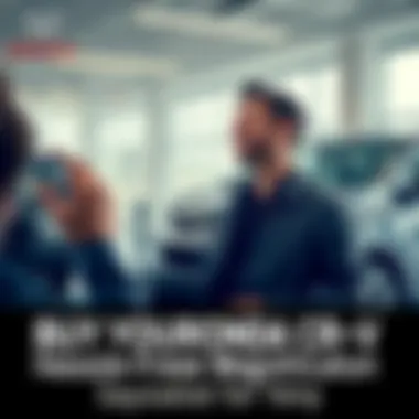 A person happily looking at a new Honda CR-V in a dealership, showcasing the hassle-free buying experience.