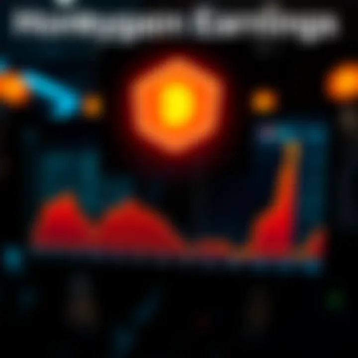 A chart showing Honeygain earnings fluctuations over time with a focus on user profits from launch to present.
