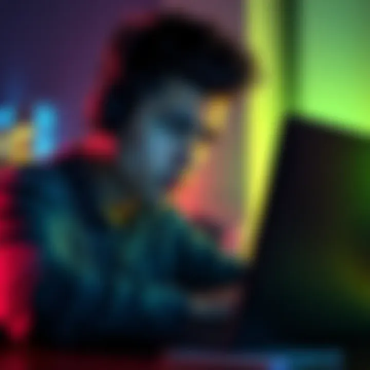 A person troubleshooting their internet connection for Honeygain on a laptop, looking frustrated but focused.