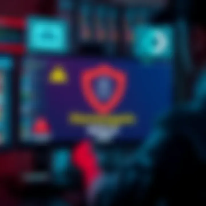 A person looking at a computer screen with warning signs about using Honeygain without a VPN, highlighting IP address exposure