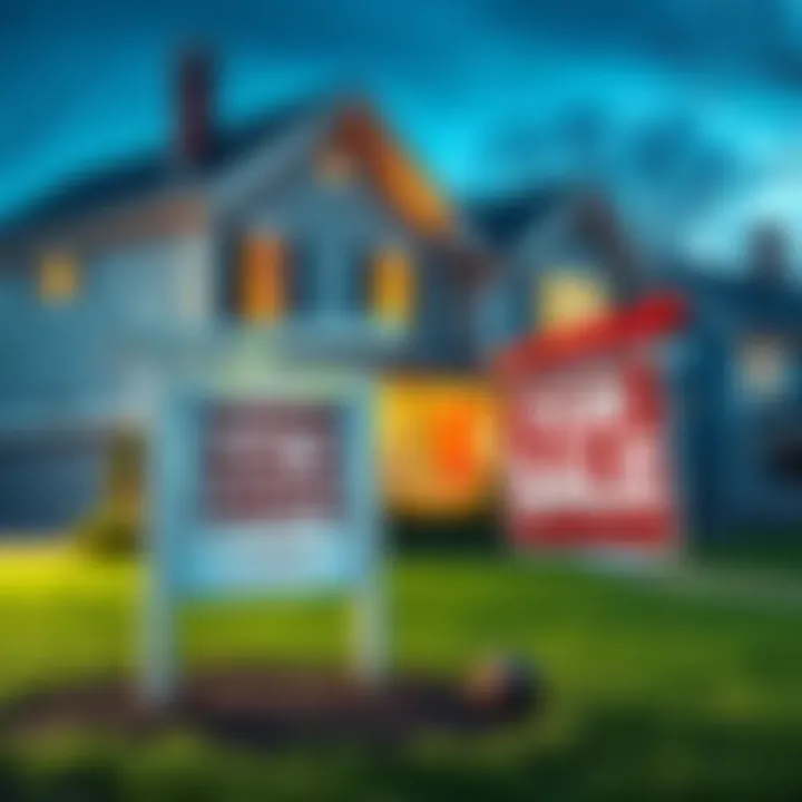 A house with a For Sale sign in front, representing the real estate market decline