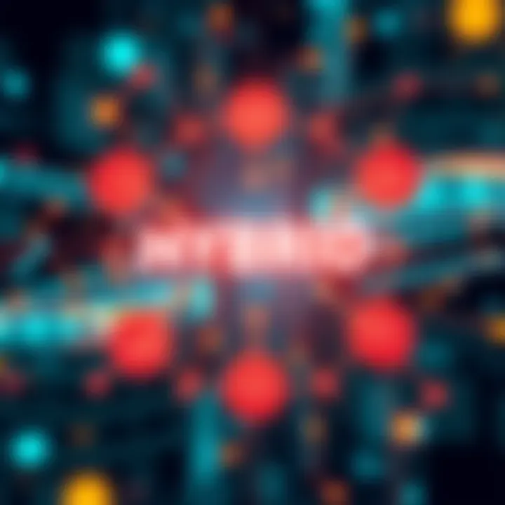 A visual representation of the hybrid model showing integration of various systems with arrows connecting different industry icons.