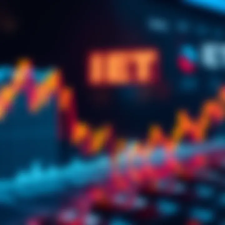 A graph showing the performance trends of IBIT ETF over time, with upward and downward movements indicating market fluctuations.