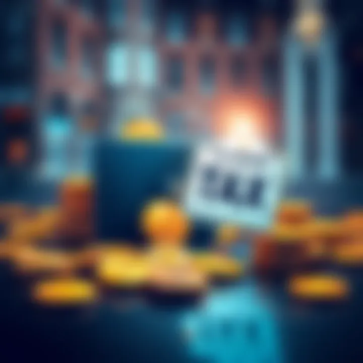 Illinois Tax on Digital Assets Illustration of a digital wallet with crypto coins and a tax sign representing the new tax on digital asset transactions in Illinois.