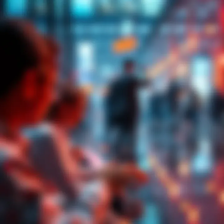 A vibrant digital platform showcasing investment options with people engaging in modern finance.