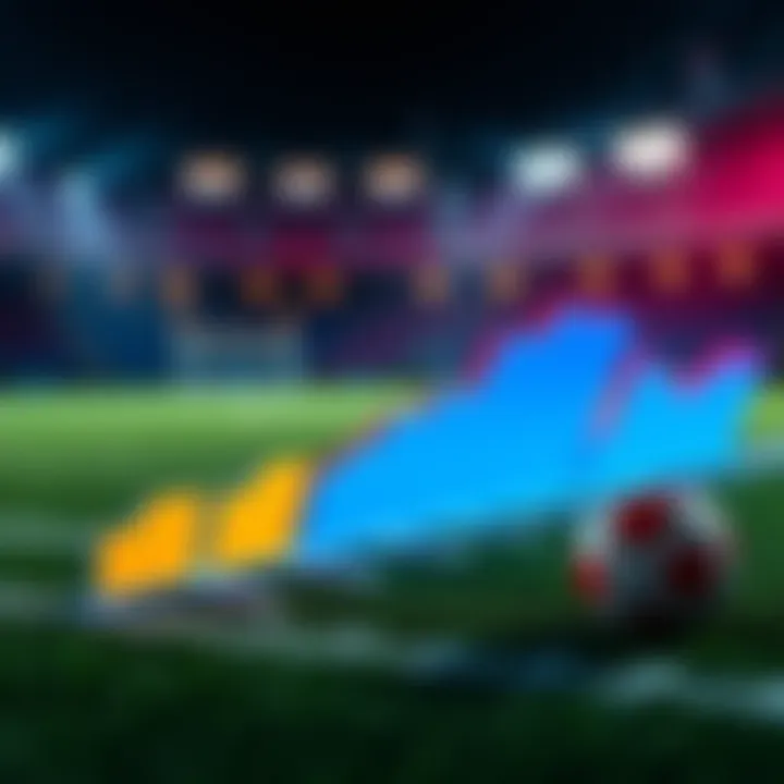 A graph showing the trend of in-season card prices decreasing over time for various football leagues.