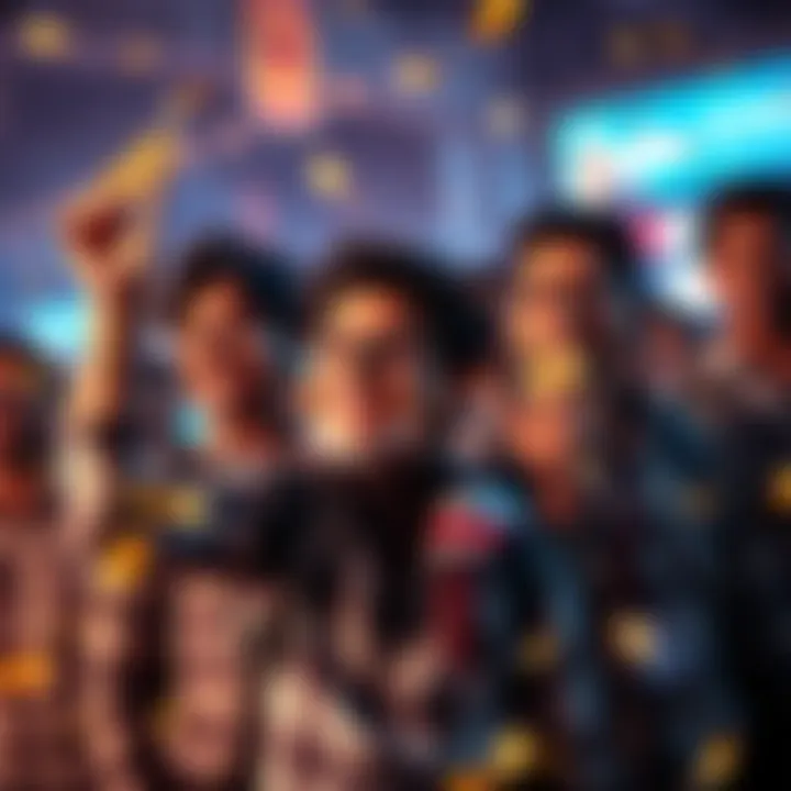 Young investors celebrating India's leading position in global cryptocurrency ownership with digital assets in hand.