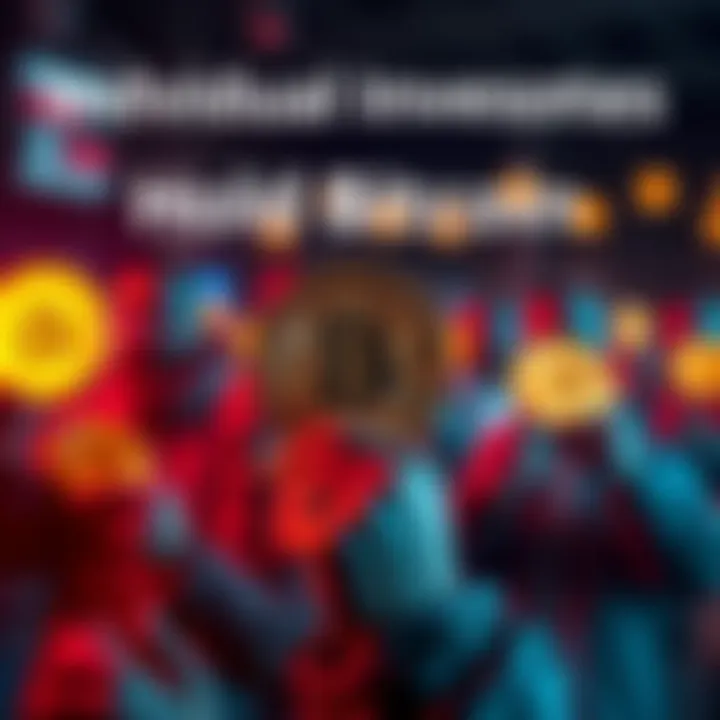 A graphic showing individual investors visually represented as people holding Bitcoin coins, highlighting their dominance in ownership over businesses and funds.