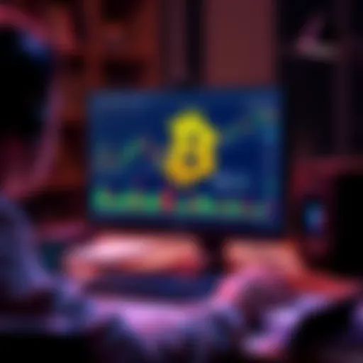 An intern's computer screen displaying Bitcoin charts and graphics, highlighting a surprising investment opportunity