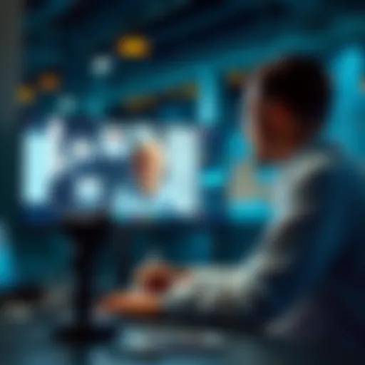 A researcher conducting an interview with an expert about stablecoins and payments via a video call.