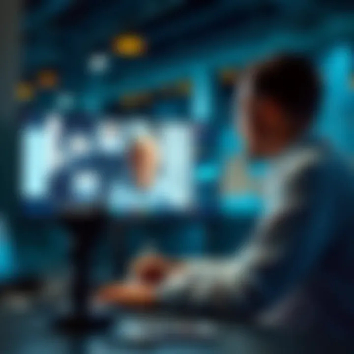 A researcher conducting an interview with an expert about stablecoins and payments via a video call.
