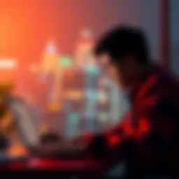 A person looking at a laptop with investment opportunities, symbolizing moving on from Shiba Coin to better ventures