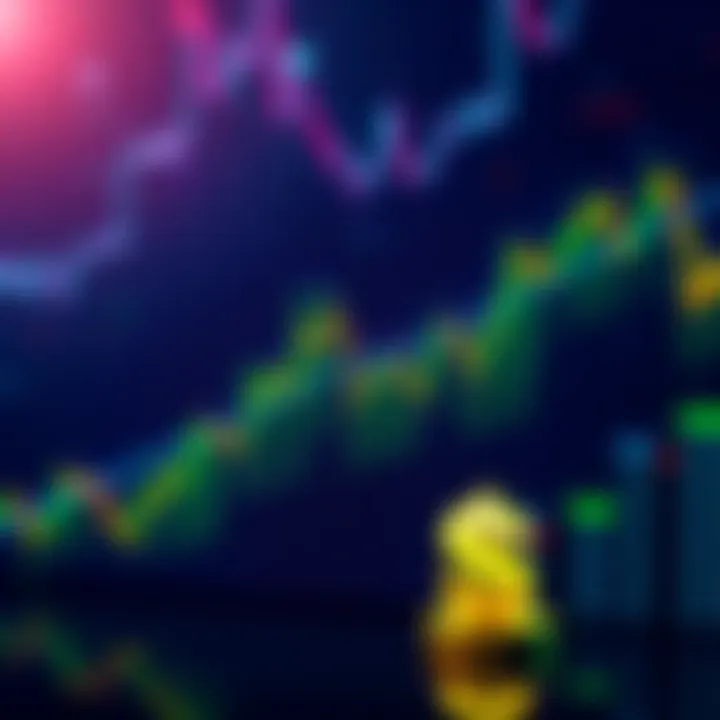 A graph showing fluctuating crypto prices with a downward trend and a dollar sign, symbolizing risks in waiting for market cycles.