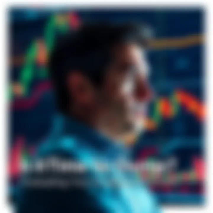A person contemplating investment decisions with stock charts in the background
