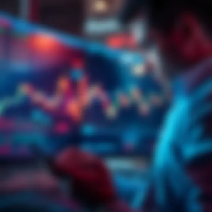 A person analyzing investment charts for XRP and Ethereum, considering whether to buy, hold, or sell cryptocurrency assets.