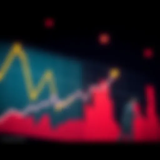 A graph showing a steady upward trend with fluctuating lines representing market emotional ups and downs, alongside a person confidently investing regularly.