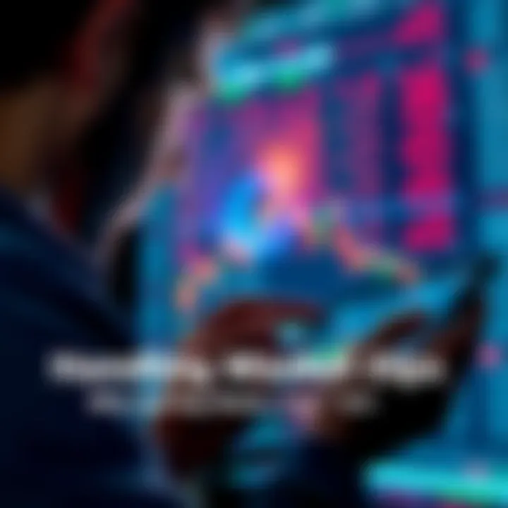 A person looking at stock market graphs on a digital tablet, considering increasing their investments during a market dip.