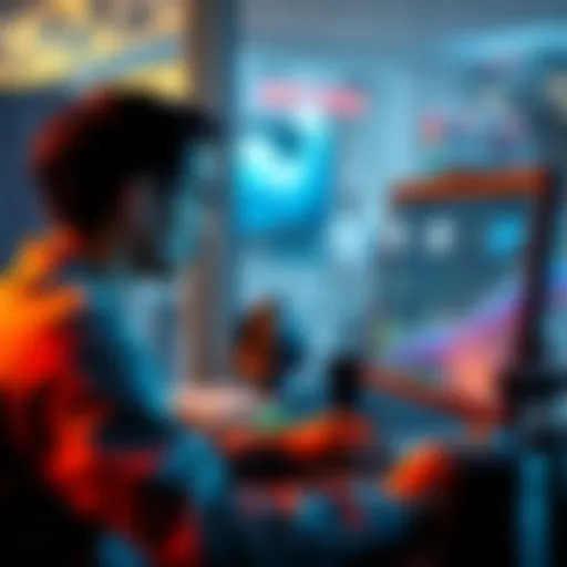 A person analyzing decentralized finance options on a computer, looking for secure platforms with good yields.