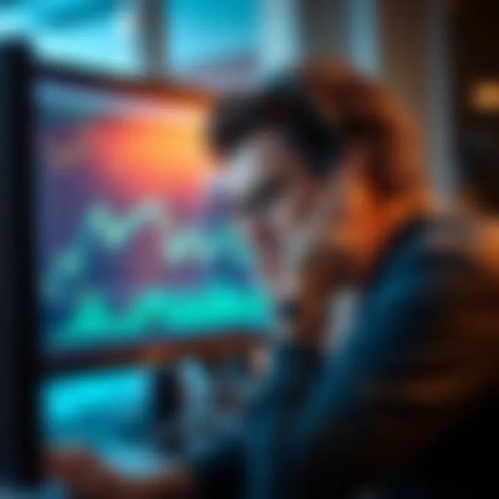 Investment Risks A person looking stressed while analyzing financial graphs with downward trends on a computer screen, representing the dangers of relying on hope in investments.