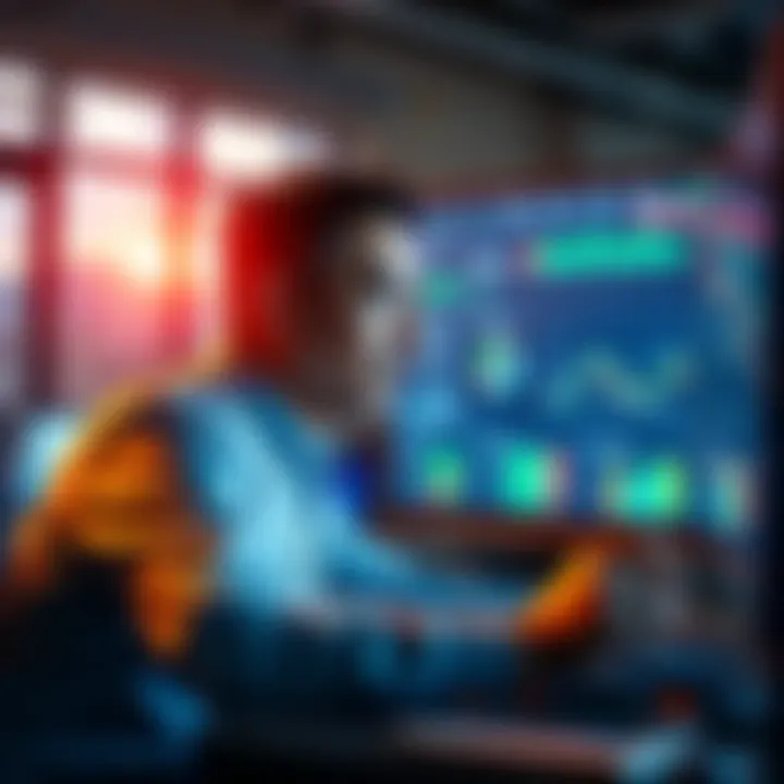 A person reviewing financial charts and graphs on a computer, looking focused and engaged in investment planning.