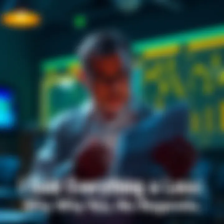 A concerned investor reviewing documents while contemplating selling assets to avoid market losses.