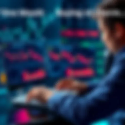 A person looking at charts and graphs on a laptop screen, reflecting on investment losses after buying during a market dip