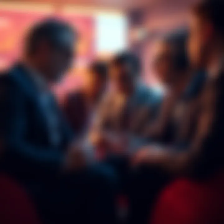A group of seasoned investors discussing their funding choices and reflecting on past mistakes during a meeting.