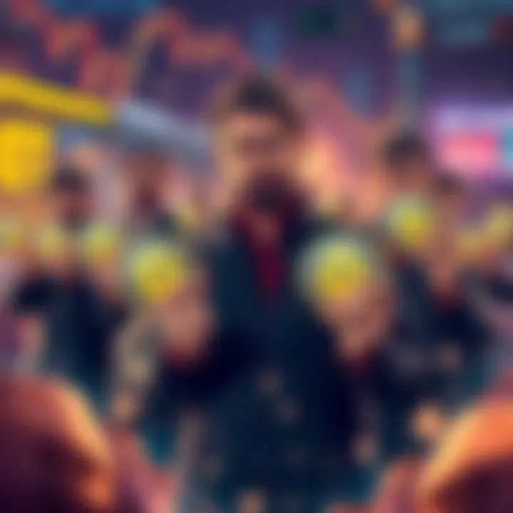 Group of investors confidently holding DOT tokens with a determined look, symbolizing resilience in a bear market.