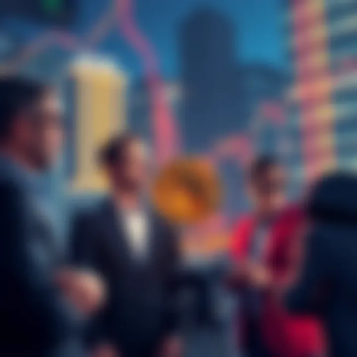 Group of investors discussing Bitcoin investment during market downturn