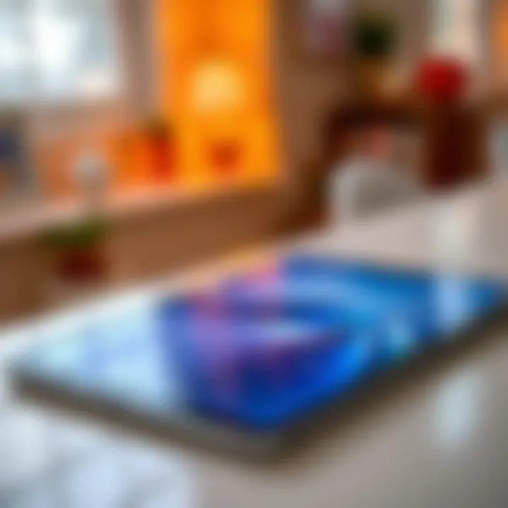 iPad 9th Generation on a table Close-up of an iPad 9th Generation showing touch screen issues with ghost touch effects