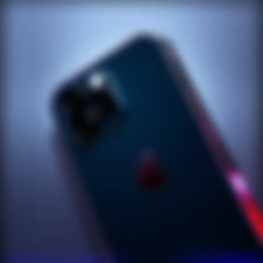 A close-up view of the iPhone Pro Max showing its back design and older modem components.