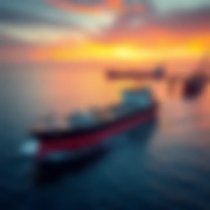 A tanker in the Strait of Hormuz with a Bitcoin symbol, highlighting new toll payment requirements in Iran.
