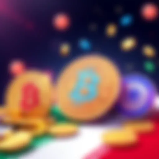 An illustration showing Bitcoin and stablecoins with symbols of Iran's currency, highlighting Iran's strategy to use crypto against US sanctions.