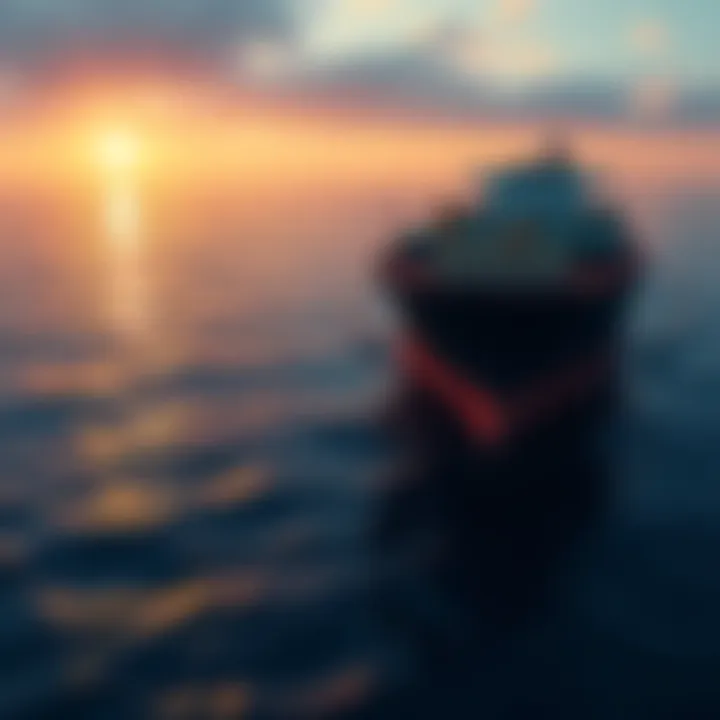 An oil tanker at sea with a dollar symbol in the foreground, representing USDt's influence on fees