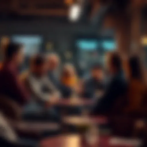 A group of people discussing various forms of irony in a casual setting, reflecting on its impact on communication and society.